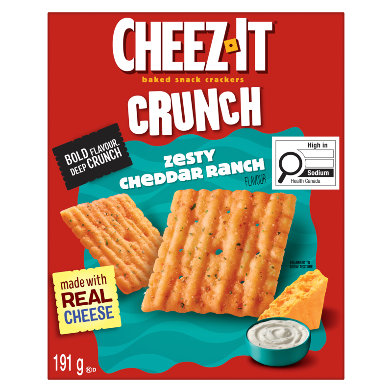 Crunch, Zesty Cheddar Ranch Flavor, Baked Snack Crackers 