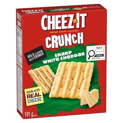 Cheez-It Crunch, Sharp White Cheddar, Baked Snack Crackers 191 g, $1.72/100g