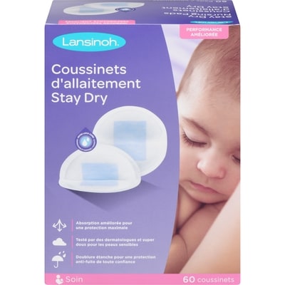 Lansinoh Coussinets d'allaitement Stay Dry 60 ea, 0,25 $/1ch