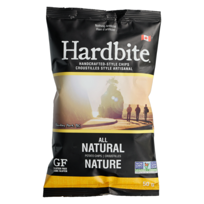 Hardbite Handcrafted-Style Chips All Natural 50 g, $2.58/100g