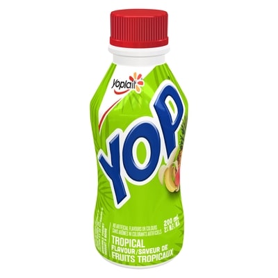 Yoplait 2% MG Yogourt à boire Fruits tropicaux Yop 200 ml, 0,65 $/100ml