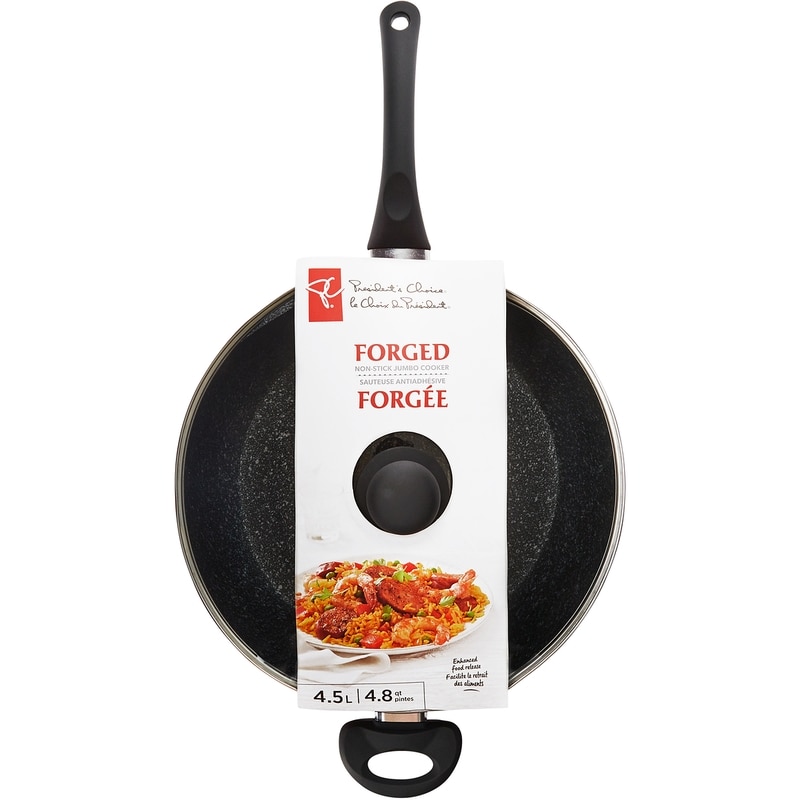 President's Choice Forged Non-Stick Jumbo Cooker 4.5L or 4.8 qt, Black