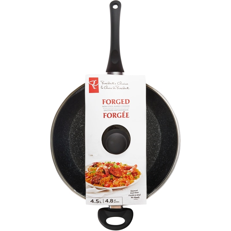 President's Choice Forged Non-Stick Jumbo Cooker 4.5L or 4.8 qt, Black