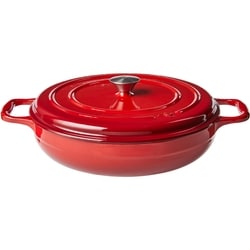 Enameled Cast Iron Braiser 3.5 Quart, Red