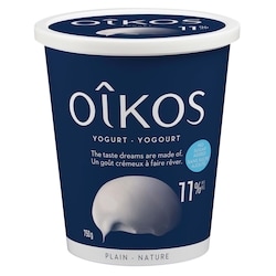 Oikos Extra Creamy Greek Yogurt, Plain, 11% M.F. 750 g, $0.97/100g