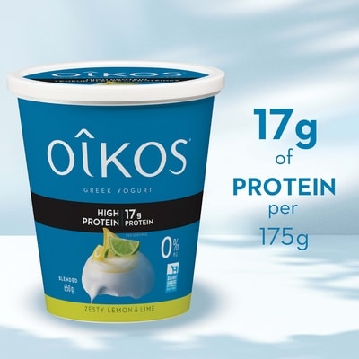 Greek Yogurt, Zesty Lemon & Lime, High Protein, Blended, 0% M.F.