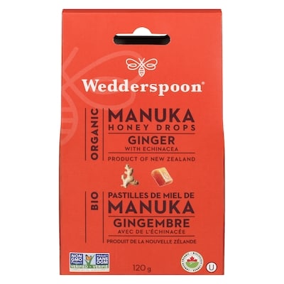 Wedderspoon Drops Manuka Honey Ginger    120 g, $9.16/100g