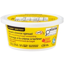 Sans Nom Tartinade au fromage à la crème avec assaisonnement de bagel tout garni 227 g, 1,76 $/100g