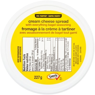 Tartinade au fromage à la crème avec assaisonnement de bagel tout garni