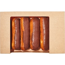 null Beignes Long John glacés au chocolat, emb. de 6 649 g, 1,23 $/100g