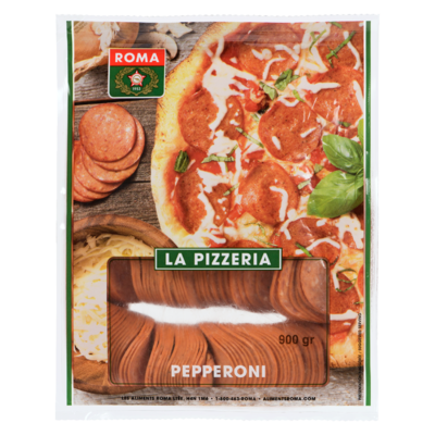 Roma Pepperoni Mild Sliced 900 g, $1.50/100g