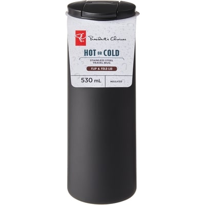 President's Choice Stainless Steel Insulated Mug, Black 1 ea, $18.00/1ea