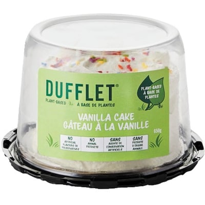 Dufflet Vegan Cake - Vanilla    650 g, $2.31/100g