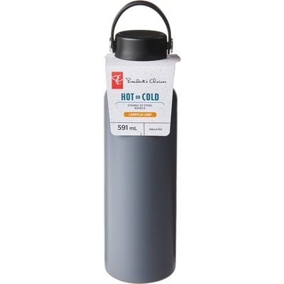 President's Choice President's Choice Loop Lid Stainless Steel Water Bottle, 591 Ml - Charcoal 1 ea, $20.00/1ea