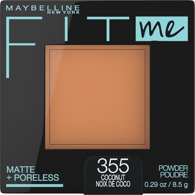 Maybelline Fit Me Matte + Poreless Powder, Compact Face Powder with Long Lasting Shine Control, for Normal to Oily Skin, Noix de coco, 355, 8.5 g Noix de coco 6.8 ml, 205,74 $/100ml