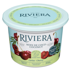 Riviera Yogourt végétalien au lait de noix de coco Riviera, cerise 500 g, 1,40 $/100g