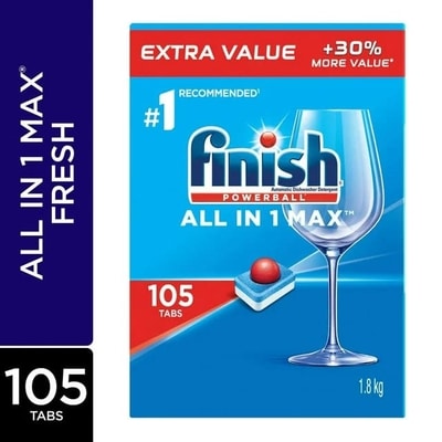Finish Power Ball All In 1 Max Dishwasher Detergent Pods, For Everyday Clean and Shine 105 ea, $0.21/1ea