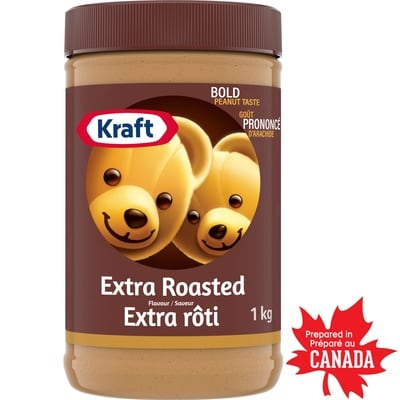 Kraft Beurre d'arachide extra rôti 1 kg, 0,65 $/100g