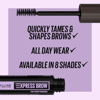 Express Brow Fast Sculpt, Gel Brow Mascara with Mini Sculpting Brush Tames, Flawless Browns on the Go, Clear, 2.75 ml Clear