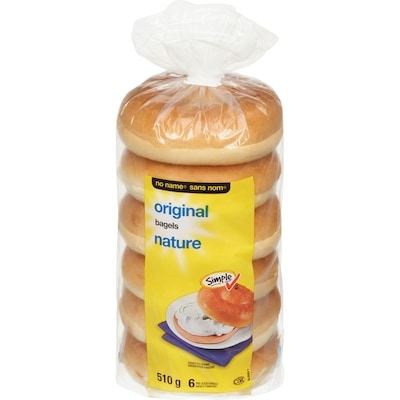 No Name Bagel Plain 6 Pack 510 g, $0.59/100g