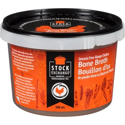 Bourse Bouillon d’os de poulet surgelé Stock Exchange 500 ml, 3,20 $/100ml