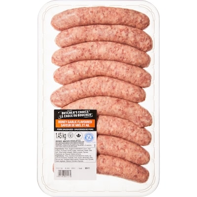 Butcher's Choice Honey Garlic Flavoured Pork Sausages  1.45 kg, $1.14/100g