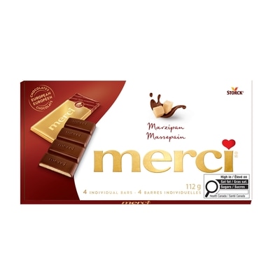 merci Chocolate bar, Marzipan 112 g, $2.68/100g