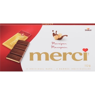 merci Massepain, barre de chocolat 112 g, 4,46 $/100g