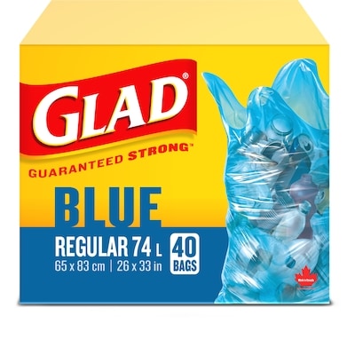 Glad Blue Recycling Bags - Regular 74 Litres 40 ea, $0.28/1ea