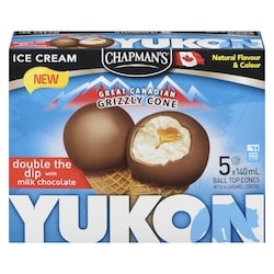 Yukon Grizzly Ice Cream Cone Double the Dip with Milk Chocolate