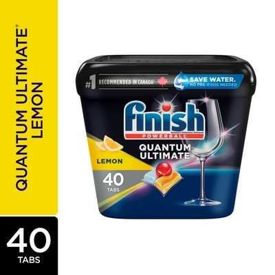 Finish Quantum Ultimate Dishwasher Detergent Tabs, Lemon Sparkle 40 ea, $0.38/1ea