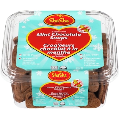 Sha Sha Biscuits Au Chocolat Et À La Menthe 250 g, 2,00 $/100g