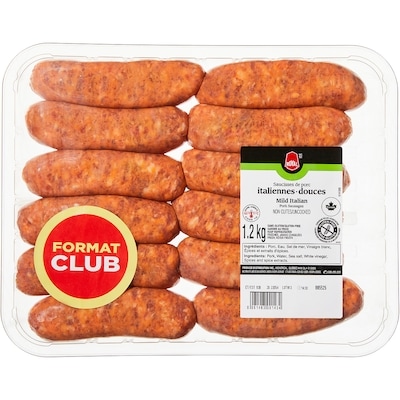 Royal Saucisses de porc italiennes douces, format club 1.2 kg, 0,83 $/100g