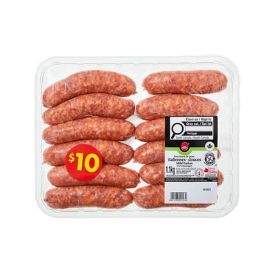 Royal Saucisses de porc italiennes douces format club 1.2 kg, 0,91 $/100g