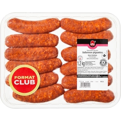 Royal Hot Italian Pork Sausages Club Size 1.2 kg, $0.83/100g
