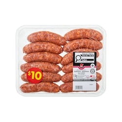 Royal Hot Italian Pork Sausages Club Size 1.1 kg, $0.91/100g