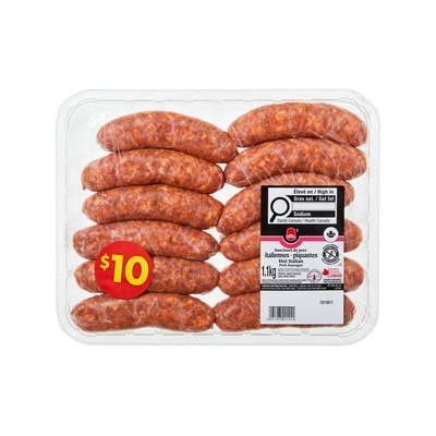 Royal Hot Italian Pork Sausages Club Size 1.1 kg, $0.91/100g