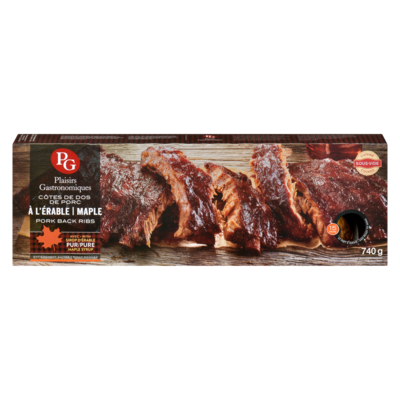 Plaisirs Gastronomiques Côtes de dos de porc à l'érable 740 g, 2,43 $/100g