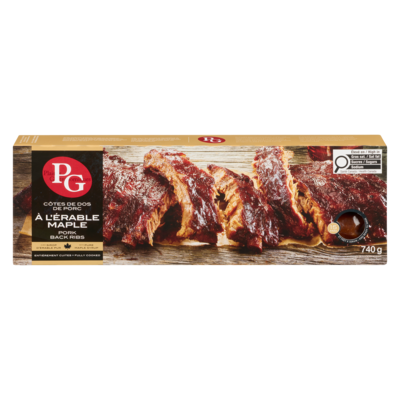 Plaisirs Gastronomiques Côtes de dos de porc à l'érable 740 g, 2,70 $/100g