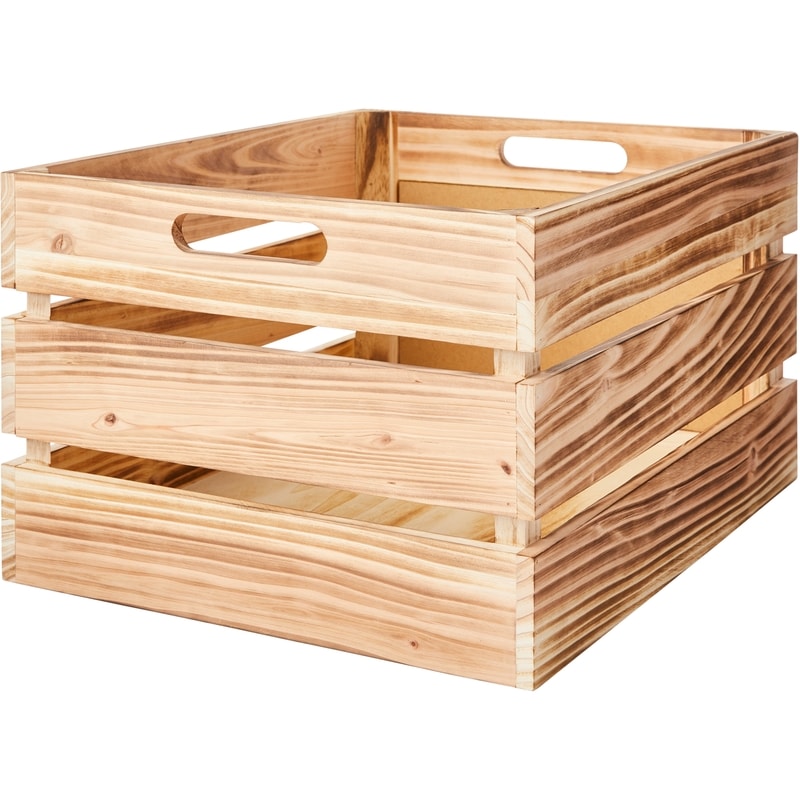 Wood Storage Crate with Chalkboard, 12.5 in x 15 in