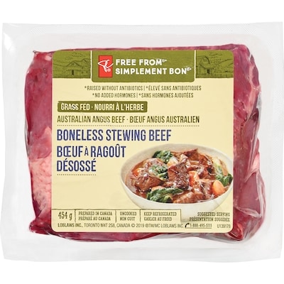President's Choice Free From Boneless Stewing Beef 454 g, $3.30/100g