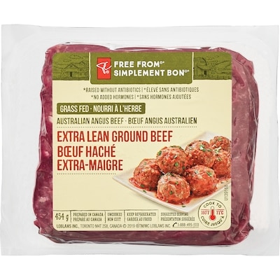 President's Choice Free From Extra Lean Ground Beef 454 g, $2.42/100g