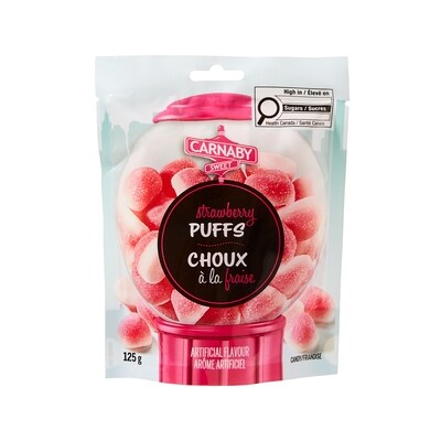 Carnaby Sweet Strawberry Puffs Candy 125 g, $1.19/100g