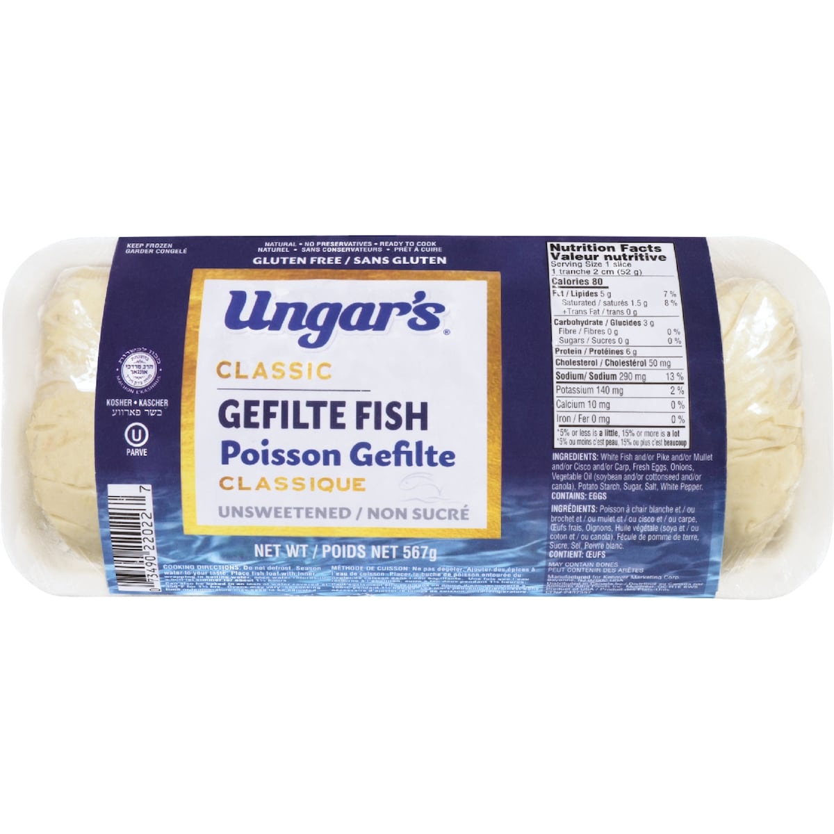 Ungars Unga Poisson Gefilte Sans Scr casher 567 g, 2,29 $/100g