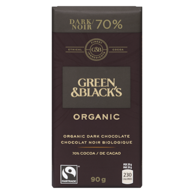 Green & Black’s GBLK CHOCOLAT NOIR BIOLOGIQUE 90 g, 6,67 $/100g