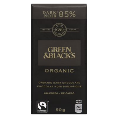 Green & Black’s GBLK CHOCOLAT NOIR BIOLOGIQUE 90 g, 6,67 $/100g