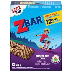 Zbar Chocolate Chip Baked Whole Grain Energy Snack Bars, 12-pack