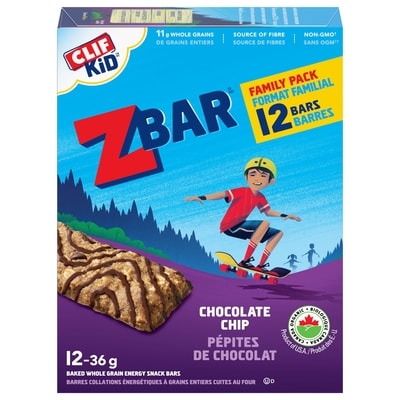 CLIF Zbar Chocolate Chip Baked Whole Grain Energy Snack Bars, 12-pack 432 g, $3.59/100g