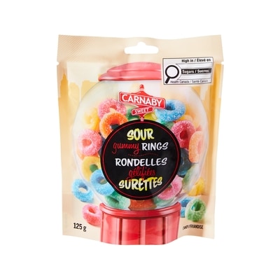 Carnaby Sweet Sour Gummy Rings Candy 125 g, $1.19/100g