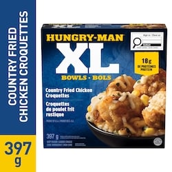 Hungry-Man Bol XL de croquettes de poulet frit rustique 397 g, 1,84 $/100g